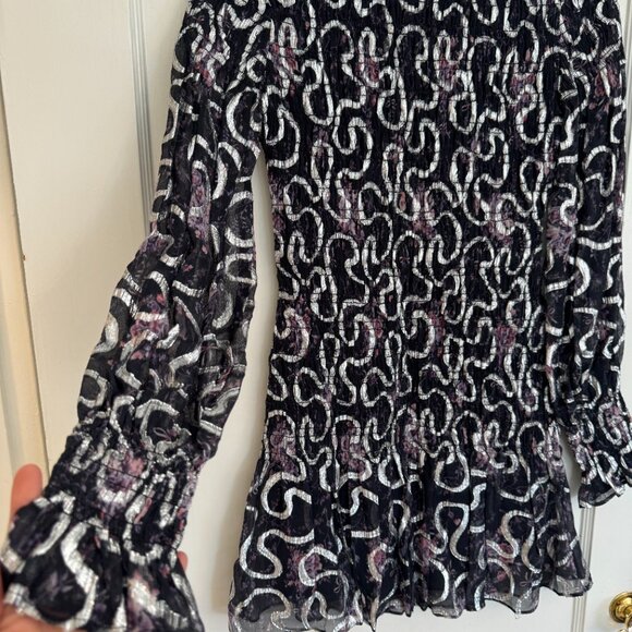 LoveShackFancy Scarlett Chiffon Geometric Mini Dress (Size Small) - Picture 5 of 10